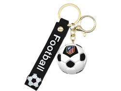 Llavero Balón Fútbol Atlético De Madrid, Accesorio Hincha Club Español, Colgante Silicona Regalo Fan Fútbol Calidad Premium