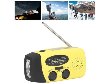 Manivela Multifuncional de Radio Solar HURRISE con linterna para camping al aire libre