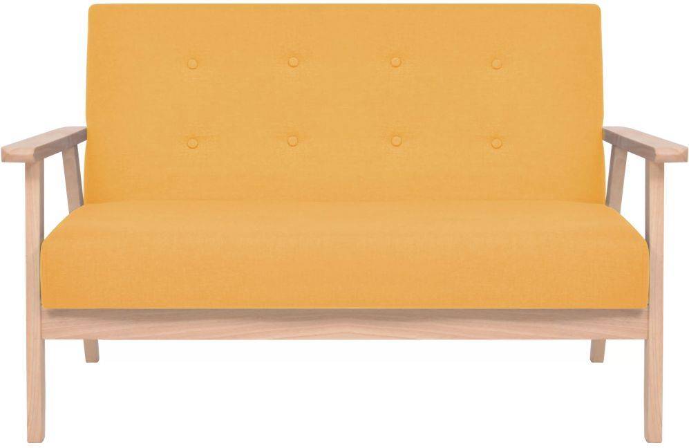 Sofá Amarillo VIDAXL (2 Plazas - Tejido - 113.5x67x73.5cm)