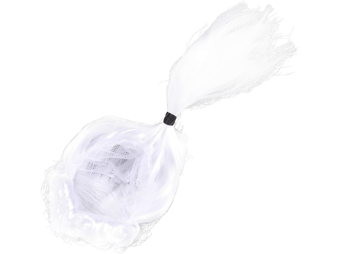 Cabello Rizado Color Aguacate - Ondulado Blanco Para Disfraz De Juez, Fibra Resistente Al Calor