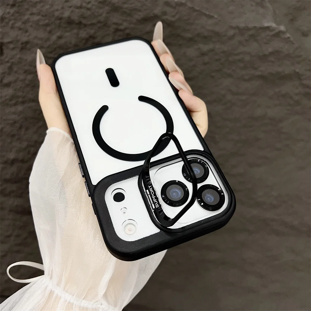(iphone 11 Pro Max, Negro) Funda Con Soporte Magnético Magsafe Para Iphone, Compatible Con Carga Inalámbrica.