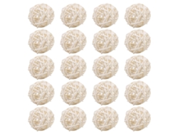 Bolas de ratán decorativas (20 unidades), decoración para bodas, Navidad, cumpleaños y fiestas (blancas)