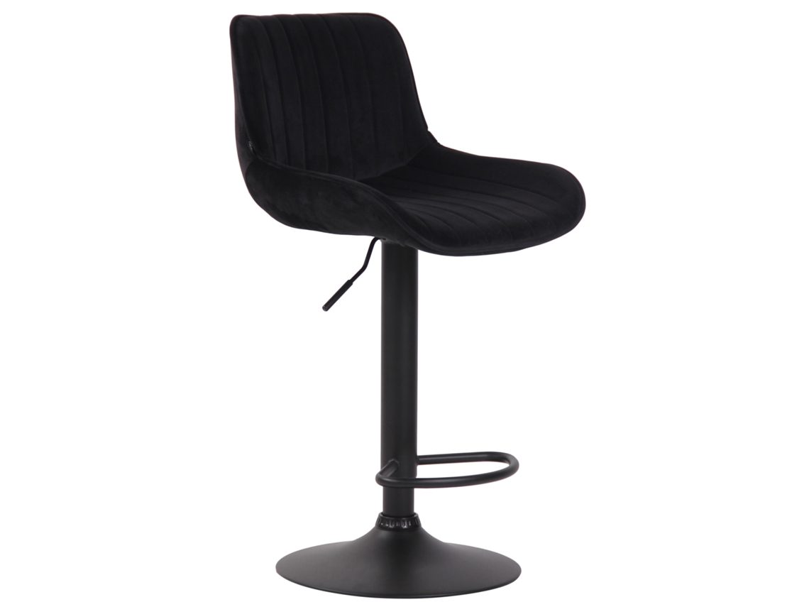 Taburete de bar Lentini de terciopelo negro/negro CLP