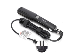 Plancha De Pelo Eléctrica Con Tiras De Silicona, Lcd Y Plug Us, Para Alisar Y Rizar, Herramienta De Estilismo Negro