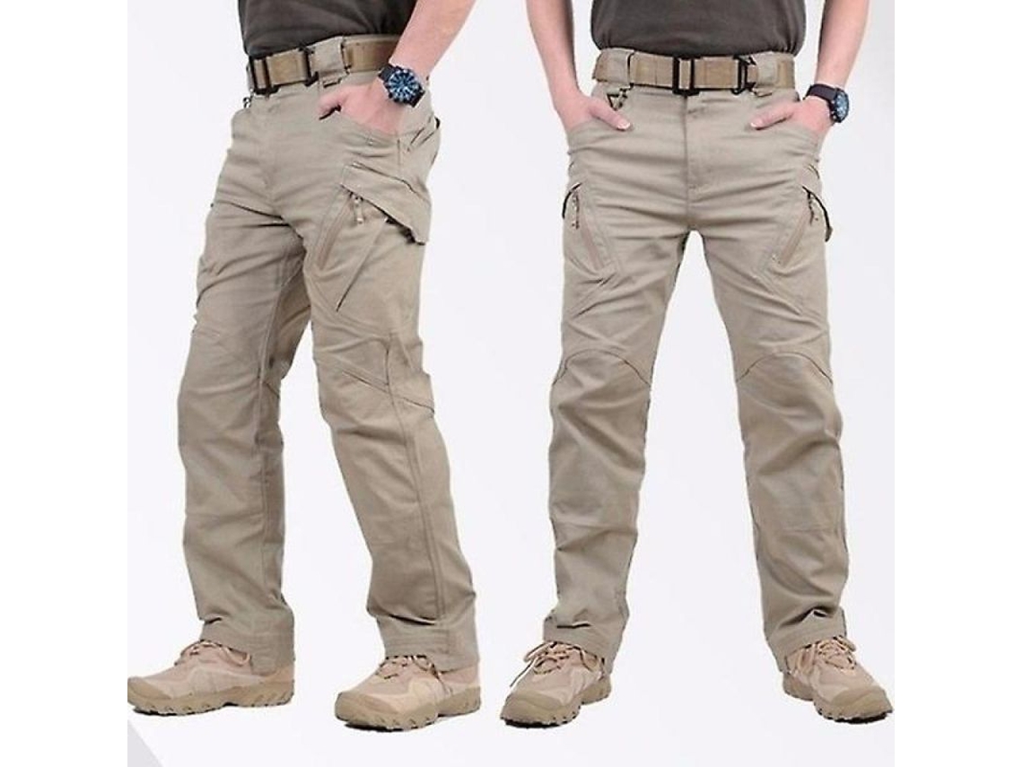 2026-calças Táticas Cargo Para Homem Swat Outdoor Esportes Trekking Com Múltiplos Bolsos Resistentes L Caqui