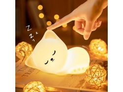 Lámpara de noche para niños, 16 colores, diseño de gato, luz nocturna regulable para bebés (blanca)