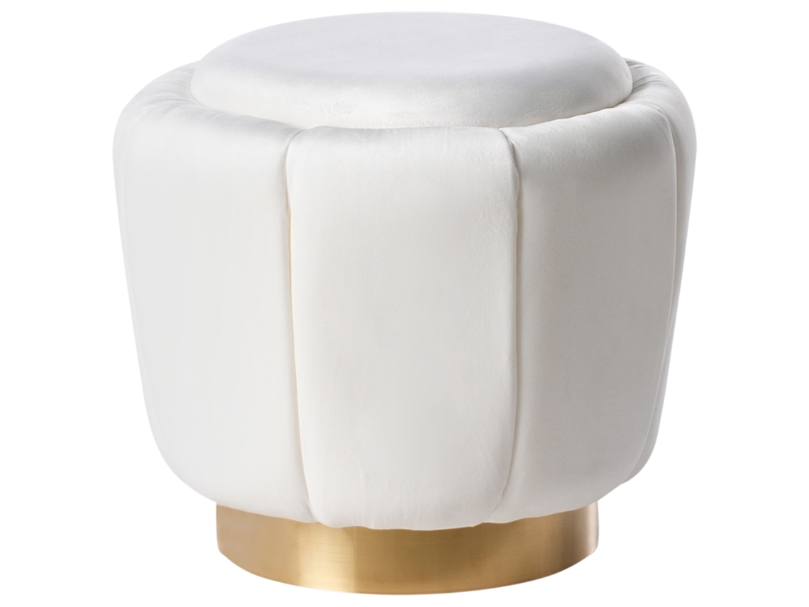 Puf de terciopelo blanco Irving de Beliani (43 x 43 x 37 cm)