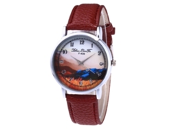 Reloj De Pulsera Analógico De Cuarzo Con Esfera Redonda, Estilo Moderno (marrón)