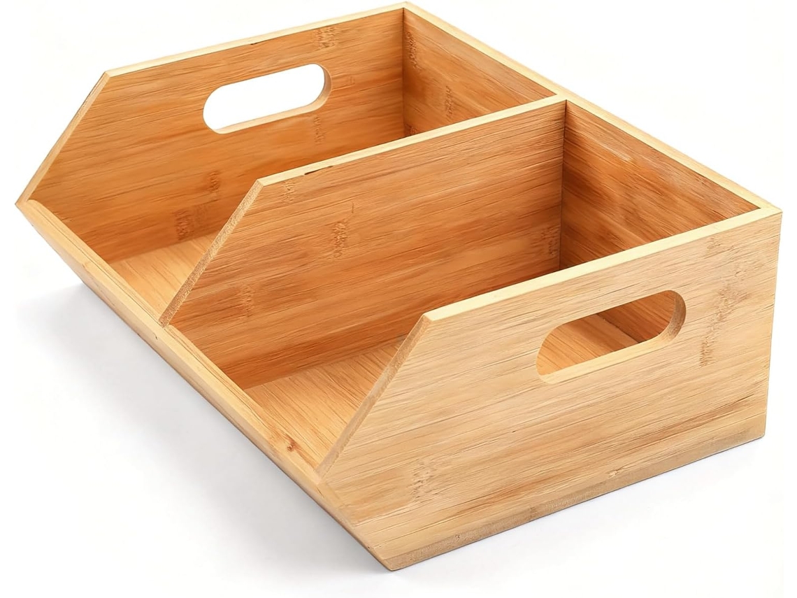 Contenedores de madera apilables para guardar verduras, patatas y cebollas. Caja organizadora multiusos Slowmoose.