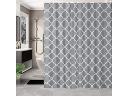 2026-cortina De Baño Antimohos Resistente Al Moho, 180x180 Cm, Gris, Tela Poliéster Impermeable Lavable Con 12 Ganchos