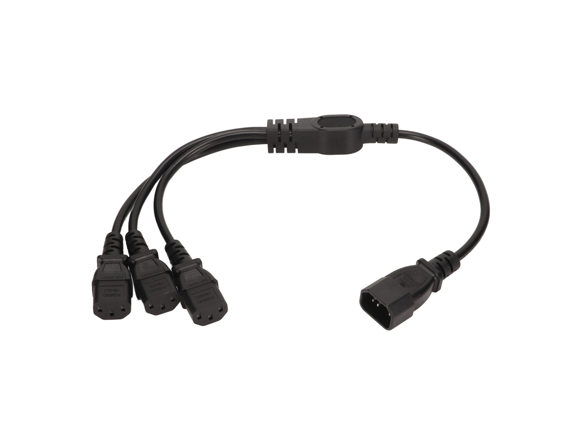 Cabo De Alimentação Iec 320 C14 Macho Para 3 X C13 Fêmea Divisor Y Universal 1 Para 3 Adaptador
