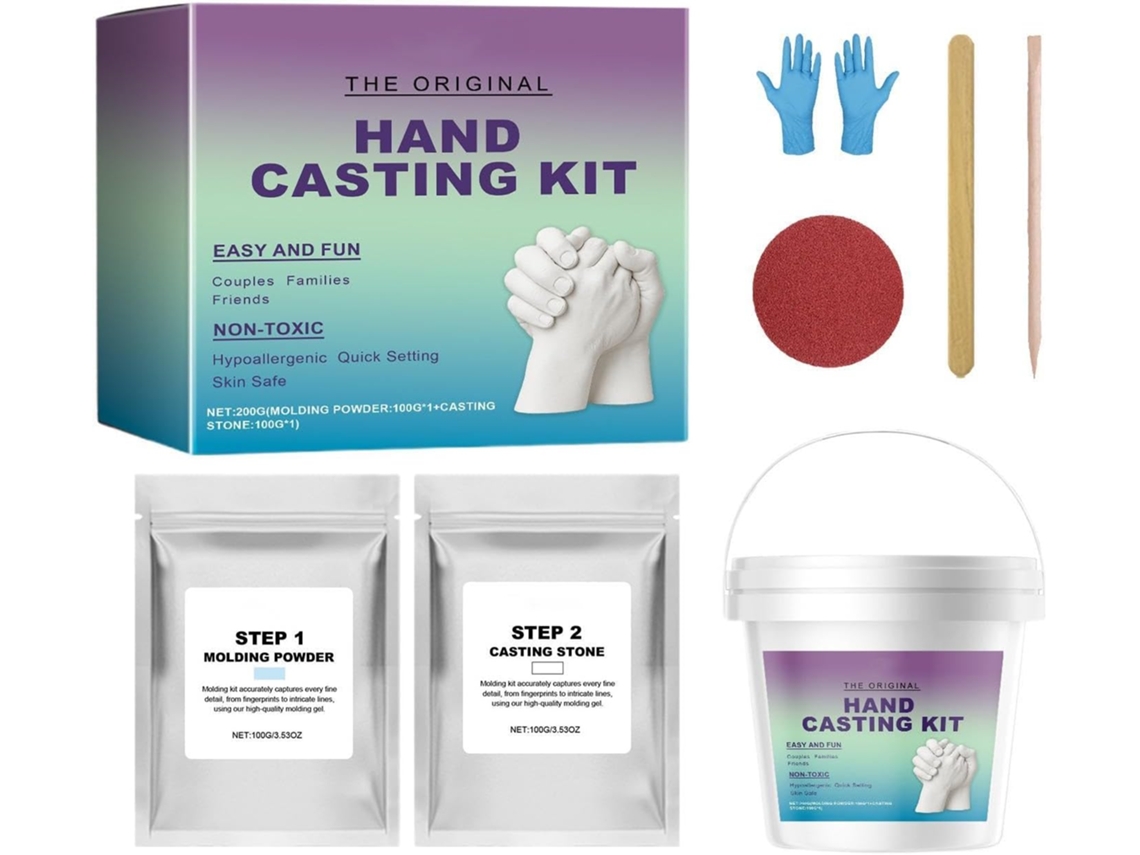 Kit De Moldes De Yeso Para Manos Para Parejas | Conjunto Romántico Hecho A Mano, Crea Huellas De Manos, Para