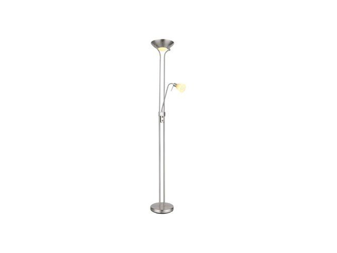 Lámpara de pie con dos luces. Varios discos de cristal de níquel