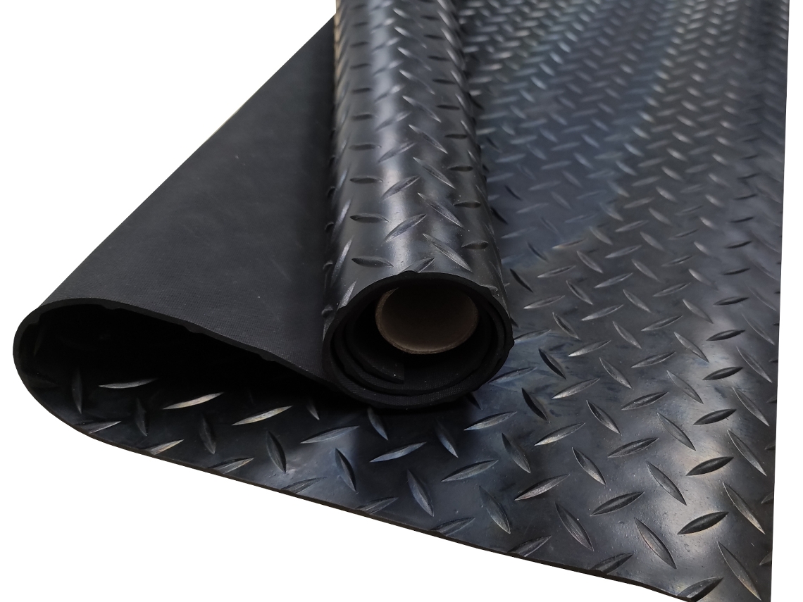 Suelo Goma - Estrias Negro - 3mm - 100x150cm - Composición 100% Caucho - Suelo Caucho - Suelo PVC - Suelo Protector