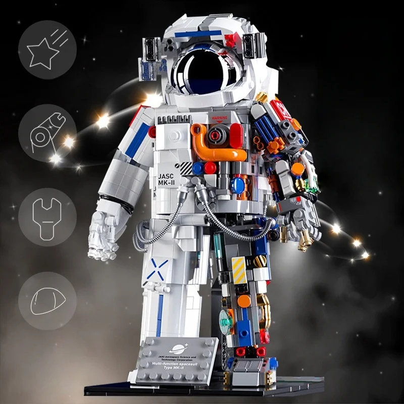 (estilo A) Juguete De Bloques De Construcción De Astronauta. Set Educativo Stem Con Temática Espacial.