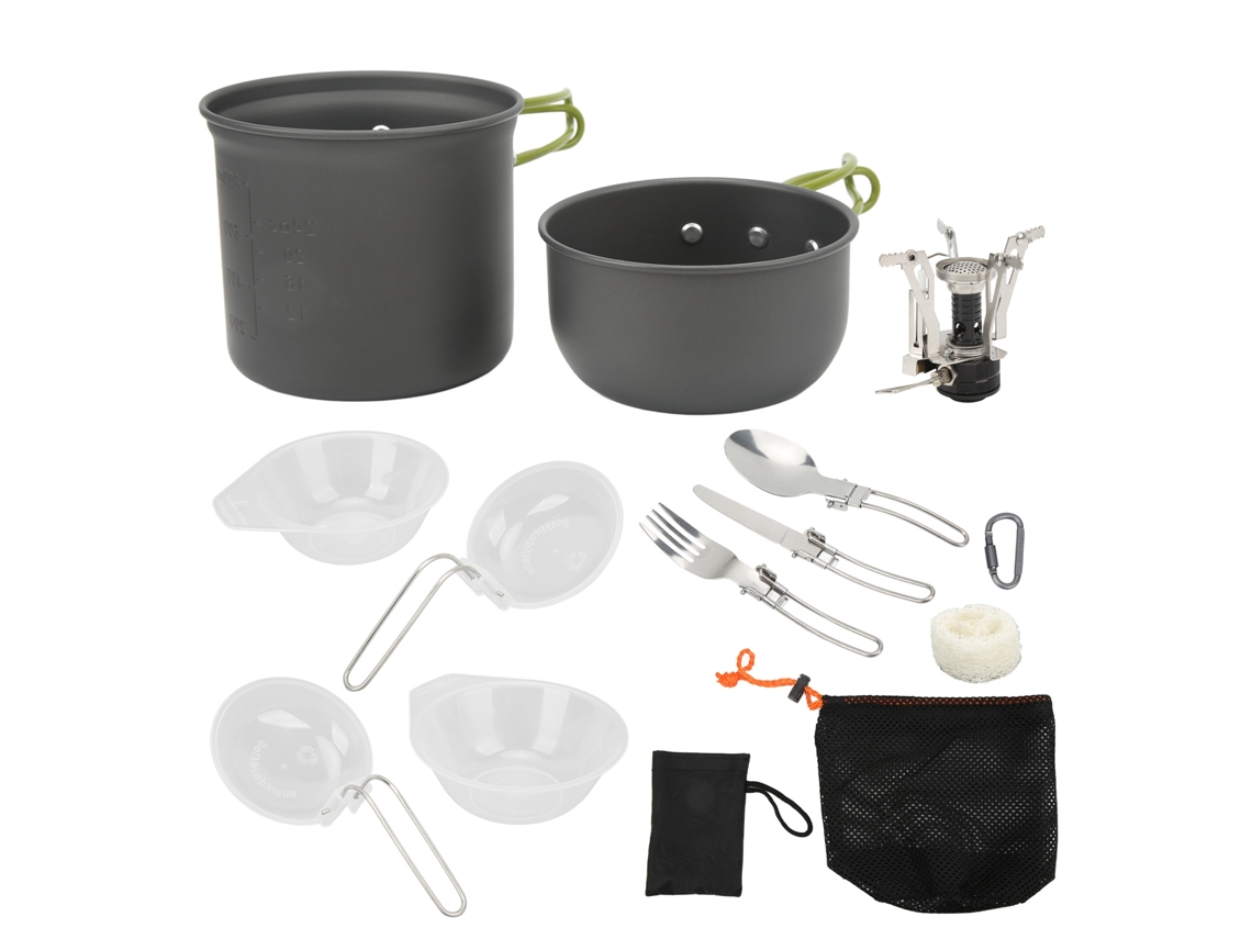 Juego De Utensilios De Cocina Portátiles Para Acampar, Juego De Utensilios De Cocina Para Exteriores Con Estufa Y Organizador.