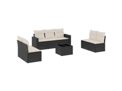 Maison Exclusive - Conjunto de sofá de jardín de 8 piezas con cojines, mimbre, negro