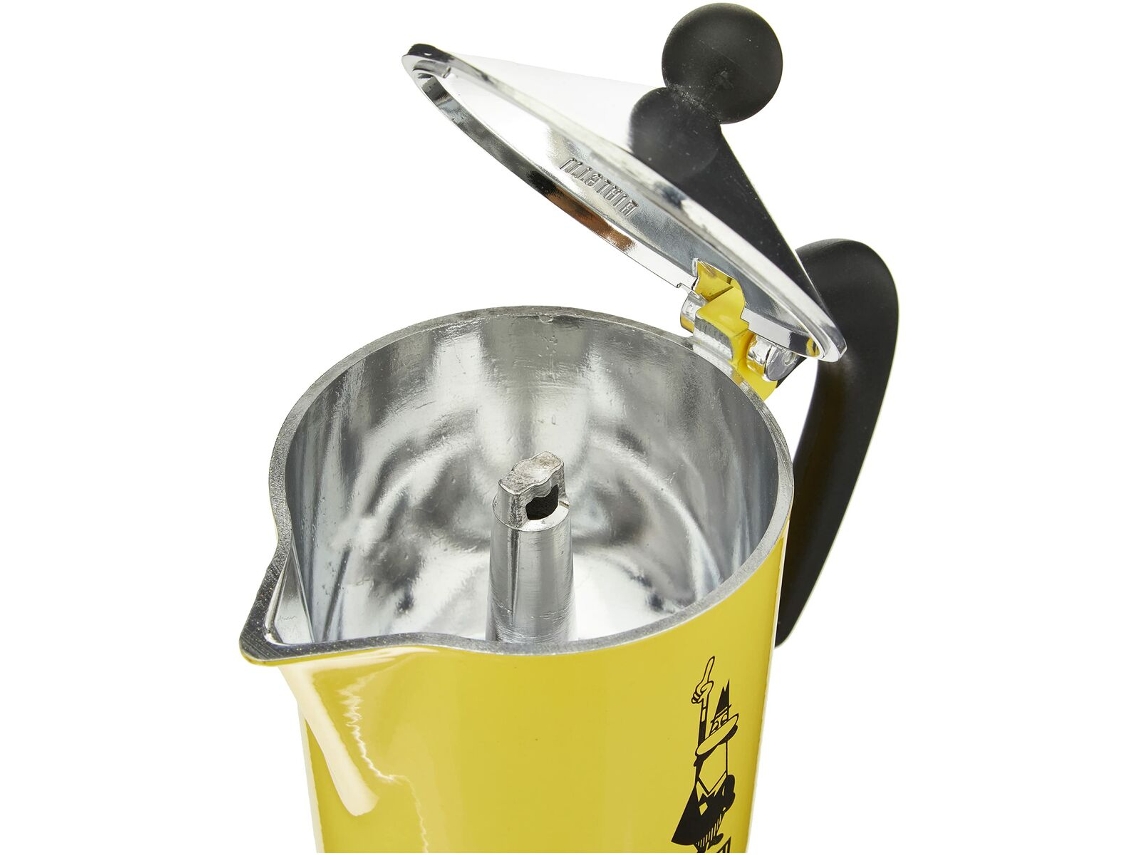 Cafetera Italiana BIALETTI Rainbow Amarillo Metal Aluminio 300 ml 6 Tazas