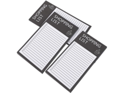 Juego de 3 blocs de notas con reverso magnético, de papel negro con escritura suave, ideales para el refrigerador.