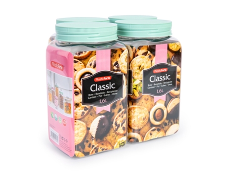 Pack de 4 Botellas PLASTIC FORTE (9.5 x 10.5 x 20 cm - Plástico - Multicolor)