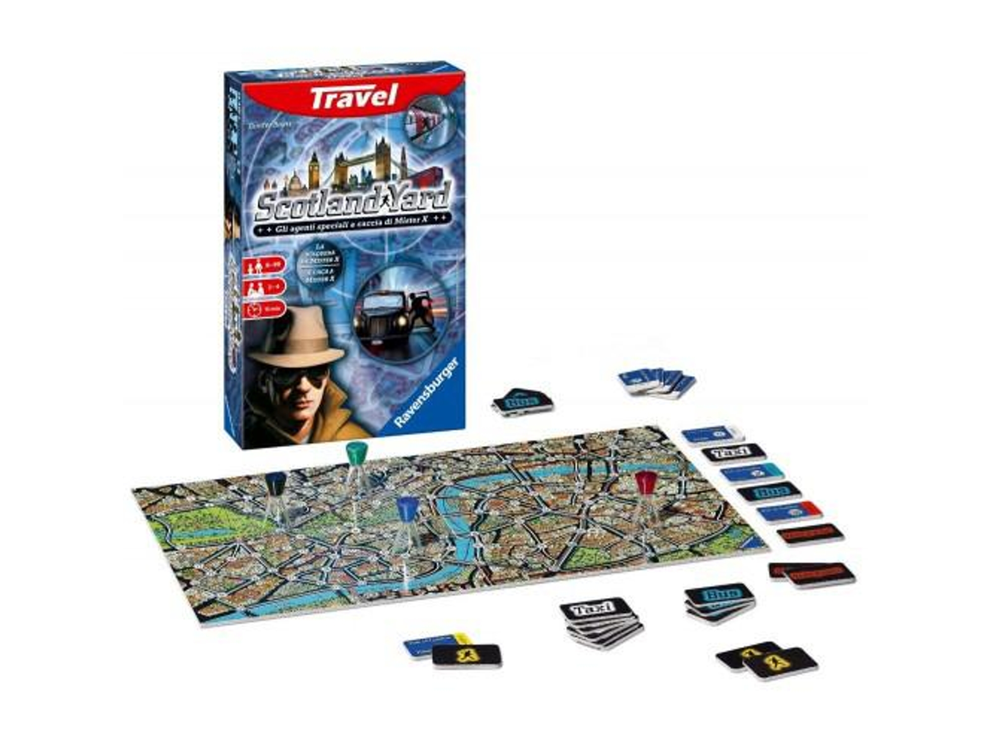 Juego de Viaje RAVENSBURGUER Scotland Yard (Edad Mínima: 8 - Italiano)