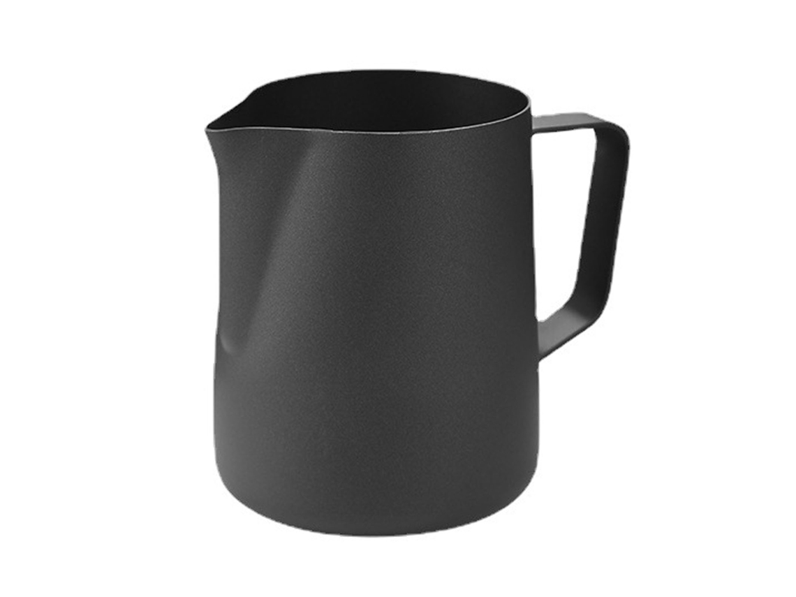 Jarra para espumar leche de acero inoxidable de 600 ml, color negro, para el hogar o la cafetería