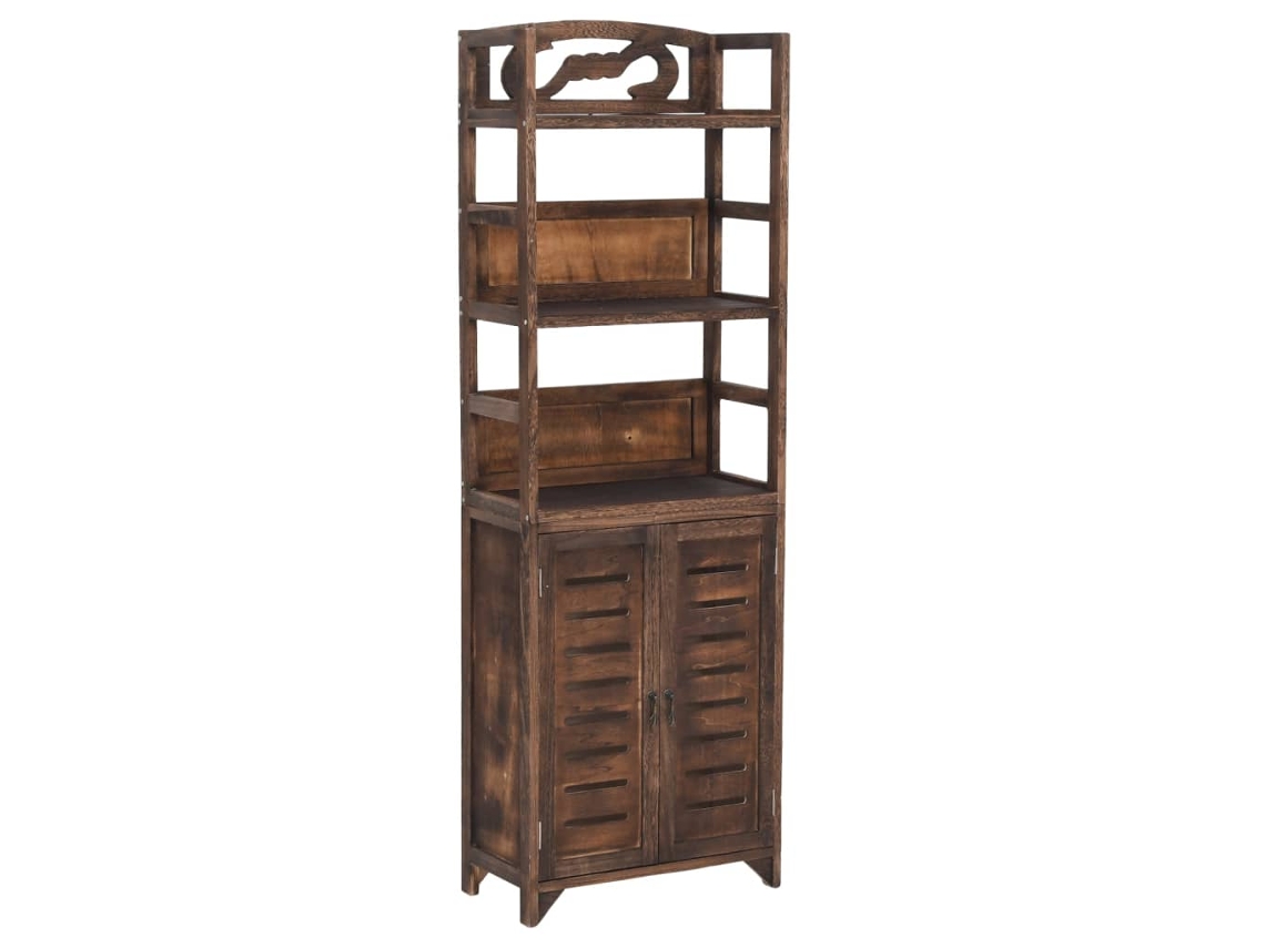 Maison Exclusive - Mueble Expositor Madera De Paulownia Marrón Oscuro 46x24x140 Cm