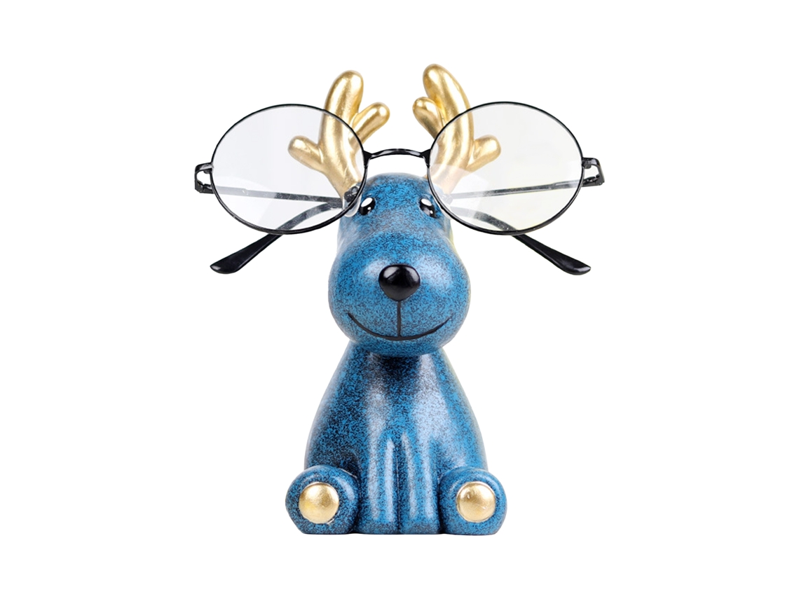 Ping An Elegante portavasos decorativo con forma de ciervo azul