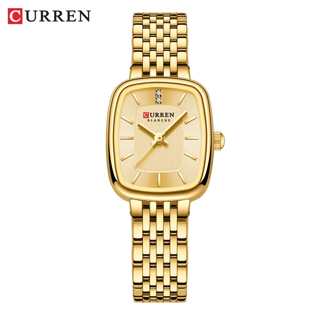 Reloj De Moda Para Mujer (dorado), Correa Sencilla De Acero Inoxidable.