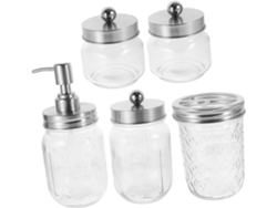 Juego De Accesorios De Baño Estilo Granja Rústica, Kit De 5 Piezas, Dispensador De Espuma Para Macetas
