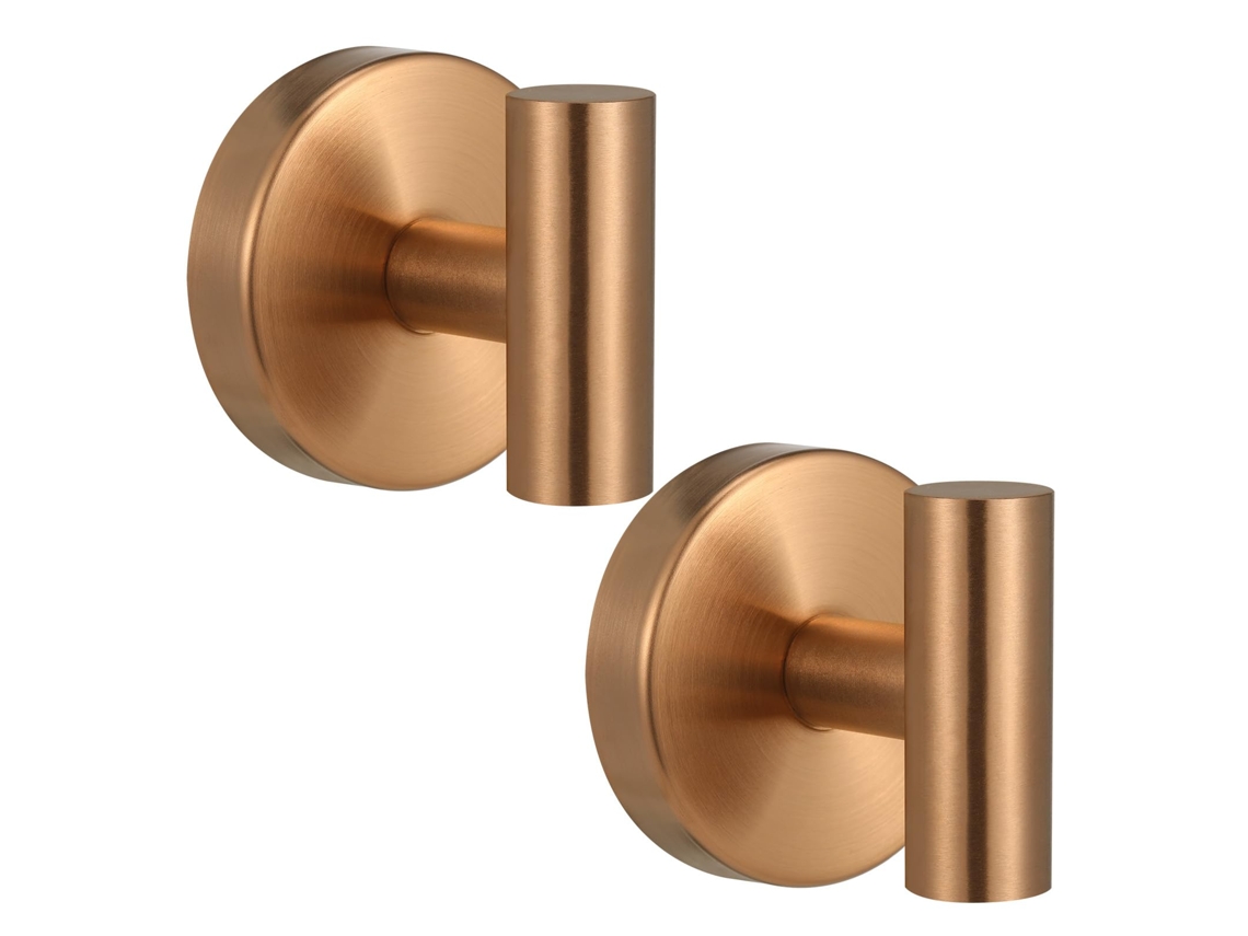 Gancho Toalla Acero 304 Oro Rosa, Soporte Ropa Baño Hotel 2 Piezas