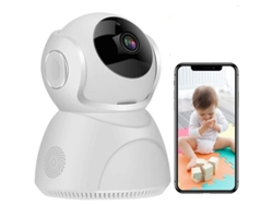 JILLIOPER Cámara de seguridad inteligente para interiores con cobertura de 360 grados y alertas en tiempo real para mayor seguridad (1 unidad)