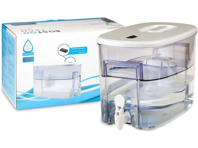 Boston Tech Fresia dispensador de agua filtrada compatible con brita maxtra. que reduce la cal y el cloro para un sabor regalo. capacidad 9l 9