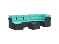 Maison Exclusive - Set De Sofás De Jardín Y Cojines 8 Piezas Ratán Sintético Negro