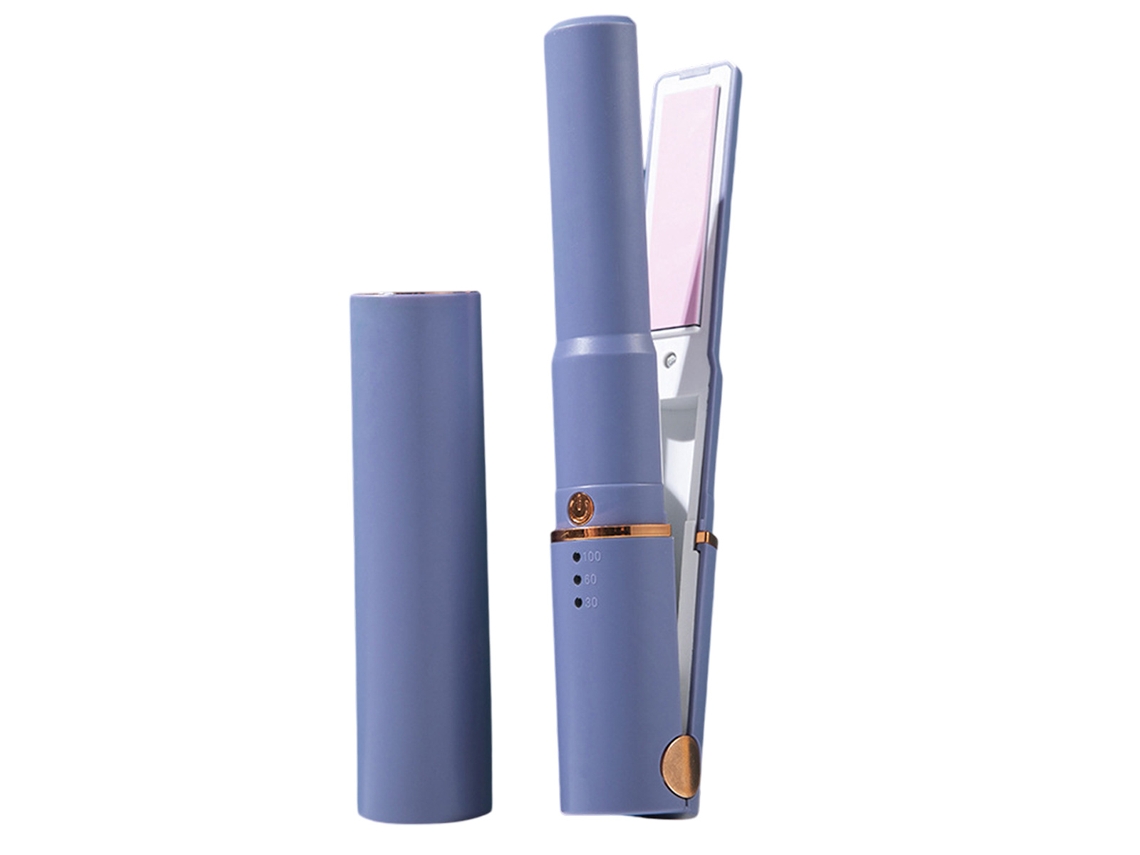 Plancha portátil de titanio inalámbrica, calentamiento rápido, recargable vía USB, doble voltaje