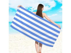 Toalla de playa de microfibra a rayas Yuysan, de alta absorción y secado rápido, 180 x 90 cm, modelo ST015, color azul.