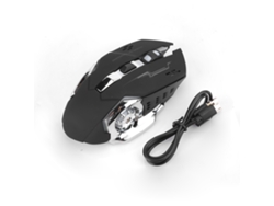Ratón Inalámbrico Para Juegos Con Carga Usb Silenciosa E Iluminación, Alcance De 10 Metros, Color Negro.