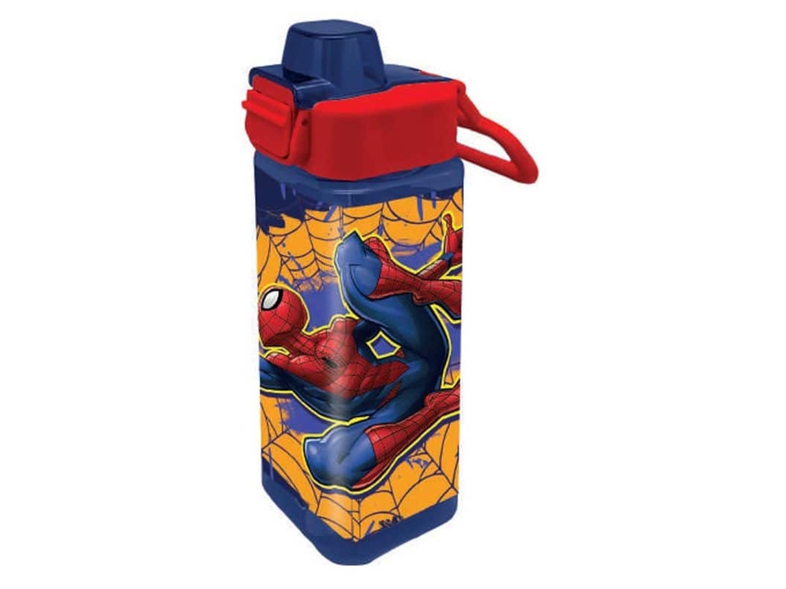 Cantimplora Cuadrada Spiderman 500 Ml Con Asa 843396 Kids Euroswan