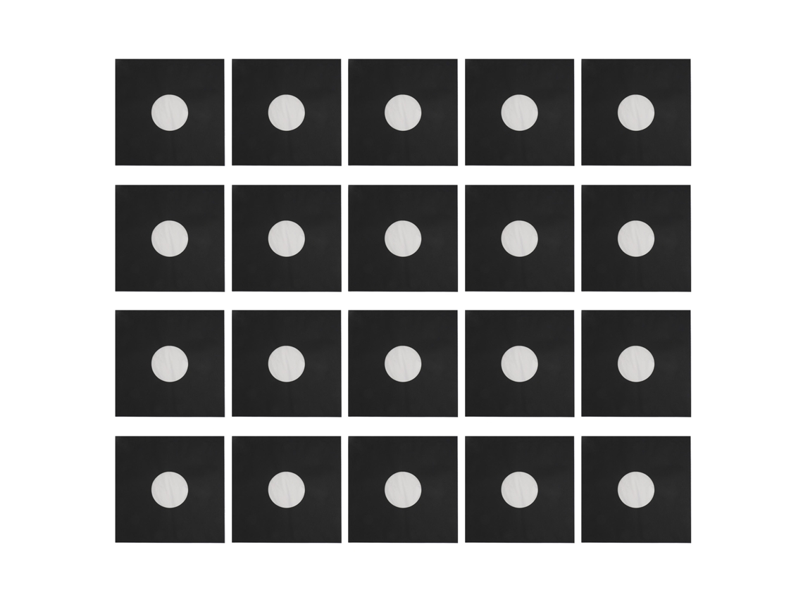 20 Fundas De Papel Kraft Para Discos De 12 Pulgadas Y 33 Rpm Con Protección Antiestática Y Orificio Central Transparente.