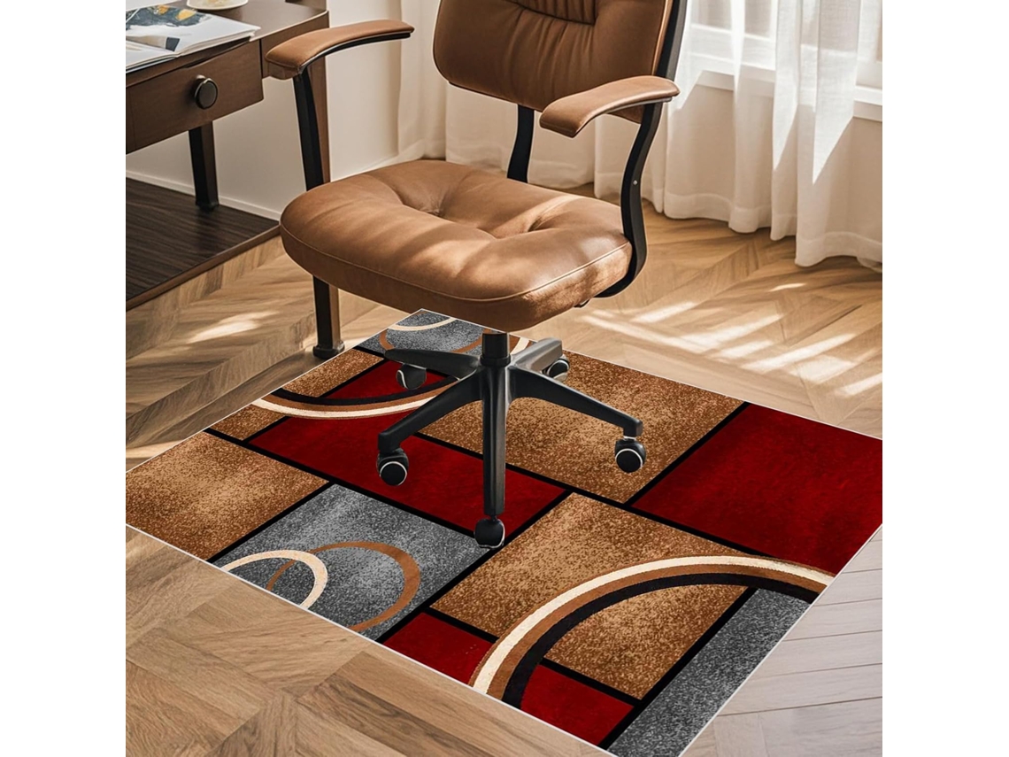 Tapete Cadeira Escritório Protetor Piso 90 X 140 Cm Tecido Madeira Parquet Laminado Cm,