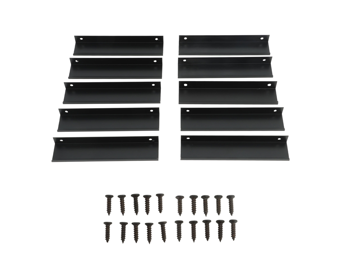 10 Tiradores Ocultos De Aleación De Aluminio Para Puertas Y Cajones De Armarios De Cocina, 15 Cm, Color Negro.