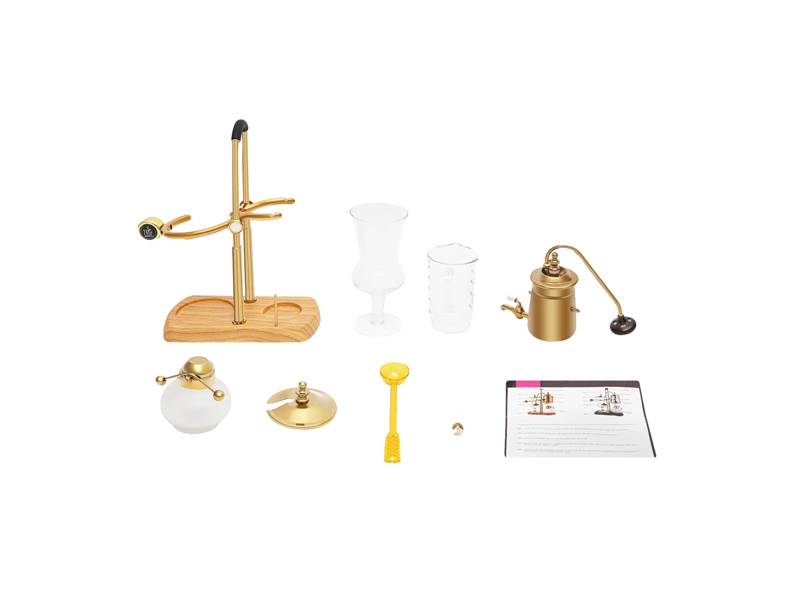 Cafetera, sistema de preparación al vacío, juego completo, color oro OEM