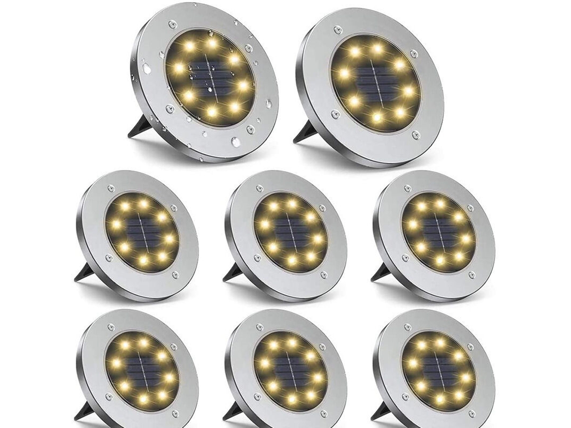 Juego De 8 Luces Solares De Jardín Para Uso Exterior, Con 8 Led.