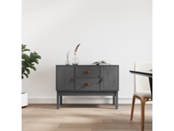 Aparador Madera Maciza De Pino Gris 110x40x78 Cm