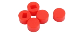 5 Tapas Protectoras Redondas Rojas Para Botones Táctiles De 5,8 Mm X 3,8