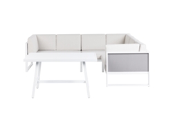 Conjunto de Sala de Estar para Jardín BELIANI Castella/Fratte de Aluminio Blanco 250X205X65