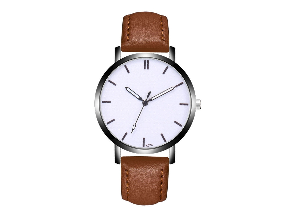 Reloj De Pulsera Analógico De Aleación Con Esfera Redonda Cuarzo Café Claro Para Hombre