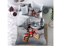 2026-39824-conjunto De Edredón Y Funda De Almohada 3d Moto Dirt Bike Talla Queen 100% Poliéster