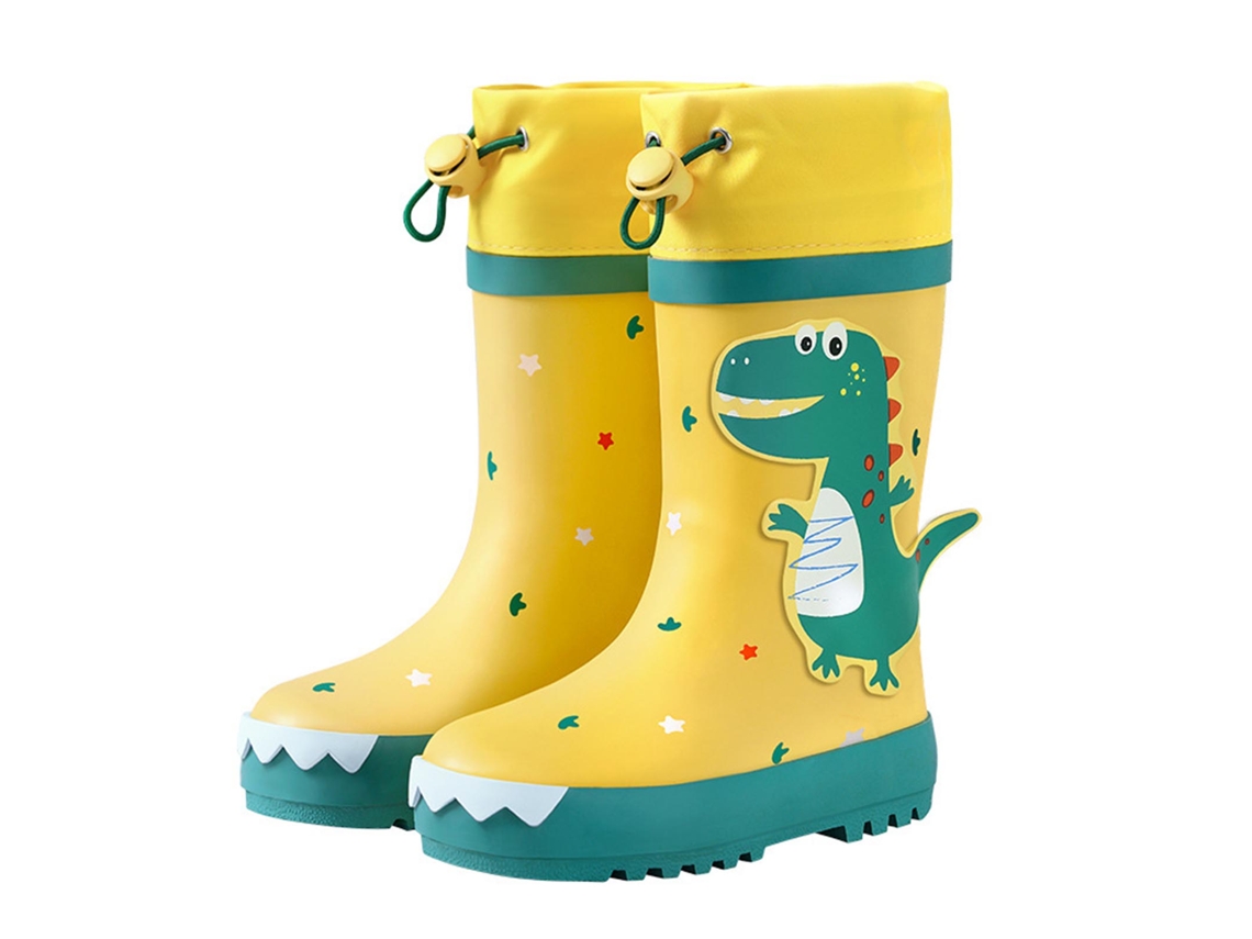 Botas De Lluvia Para Niños, Antideslizantes, Con Dibujos De Dinosaurios, Impermeables, De Goma, Para Niños Y Niñas, Con Diseño De Dinosaurio Amarillo
