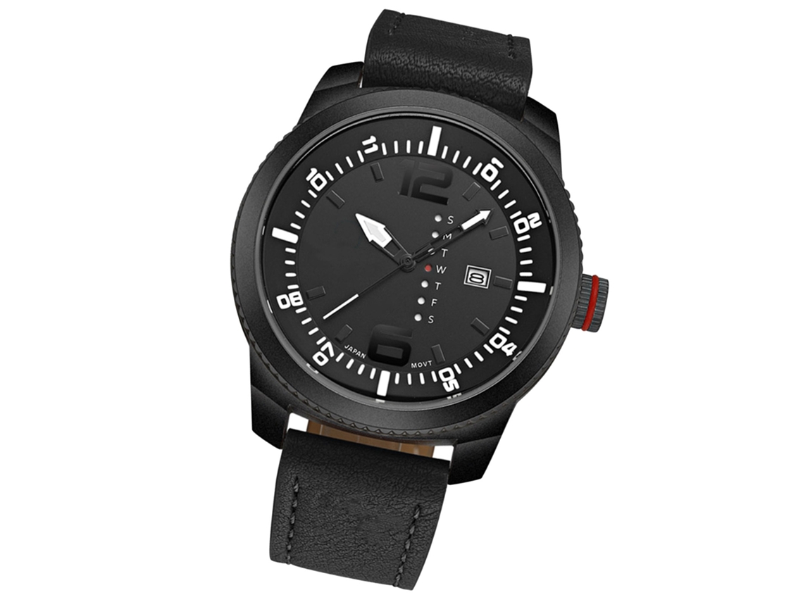 Reloj De Cuarzo Impermeable Para Hombre Con Correa De Pu, Diseño Moderno.
